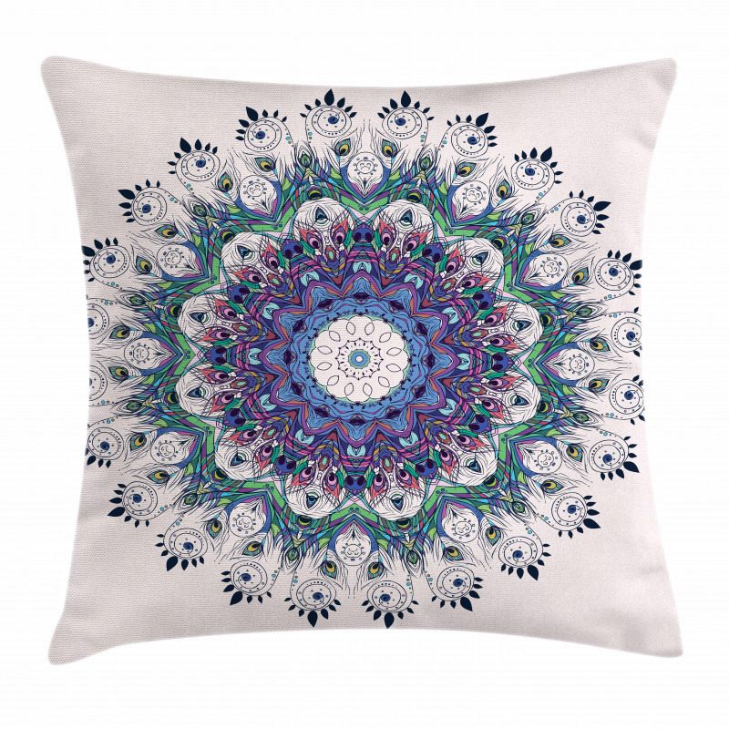 Colorful Art Peacock Pillow Cover