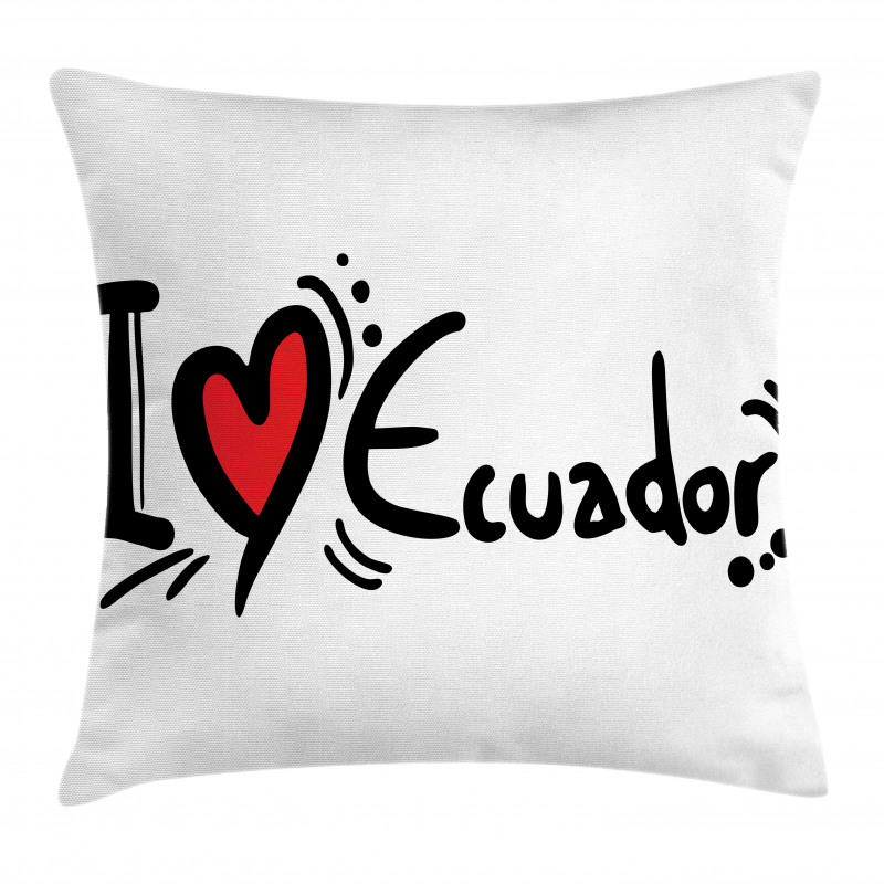 I Heart Ecuador Typography Pillow Cover