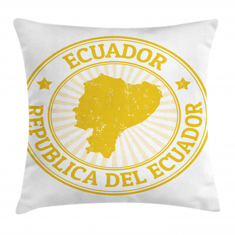 Retro Republica Del Ecuador Pillow Cover