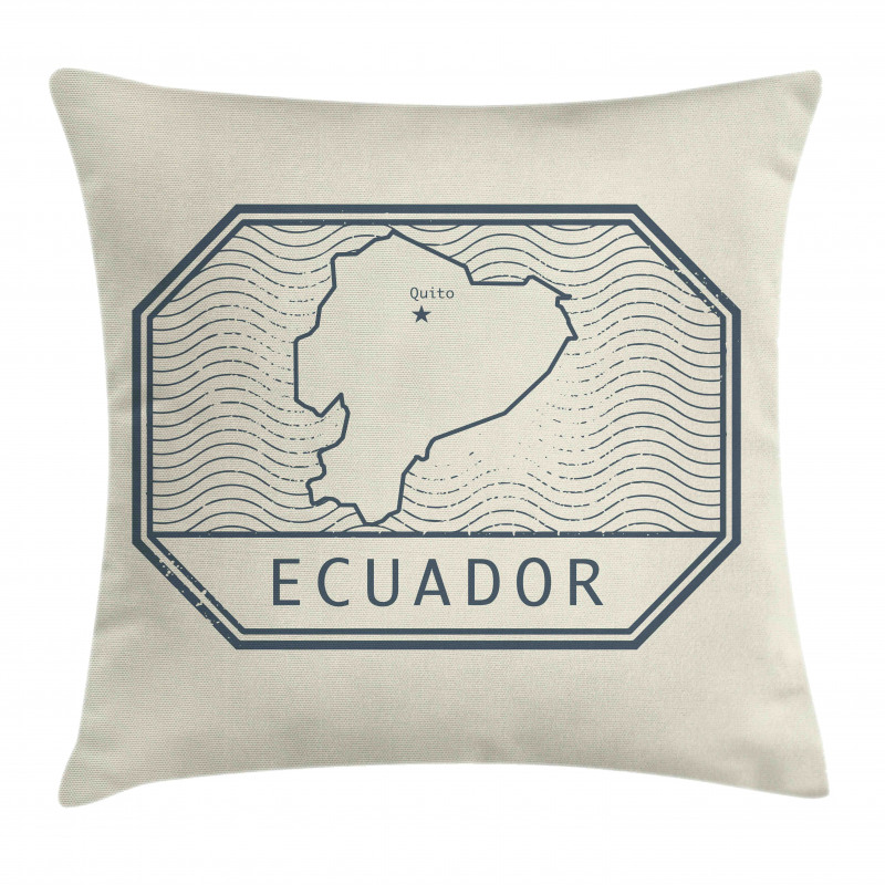 Retro Design Country Map Pillow Cover