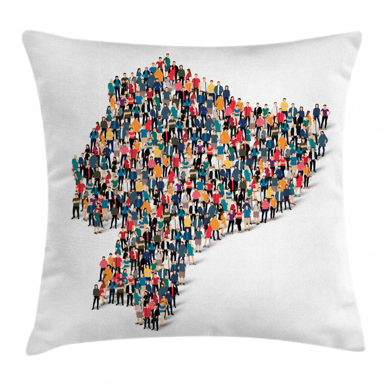 Map Created with People Pillow Cover