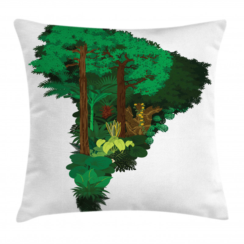 Botanic Continent Map Pillow Cover