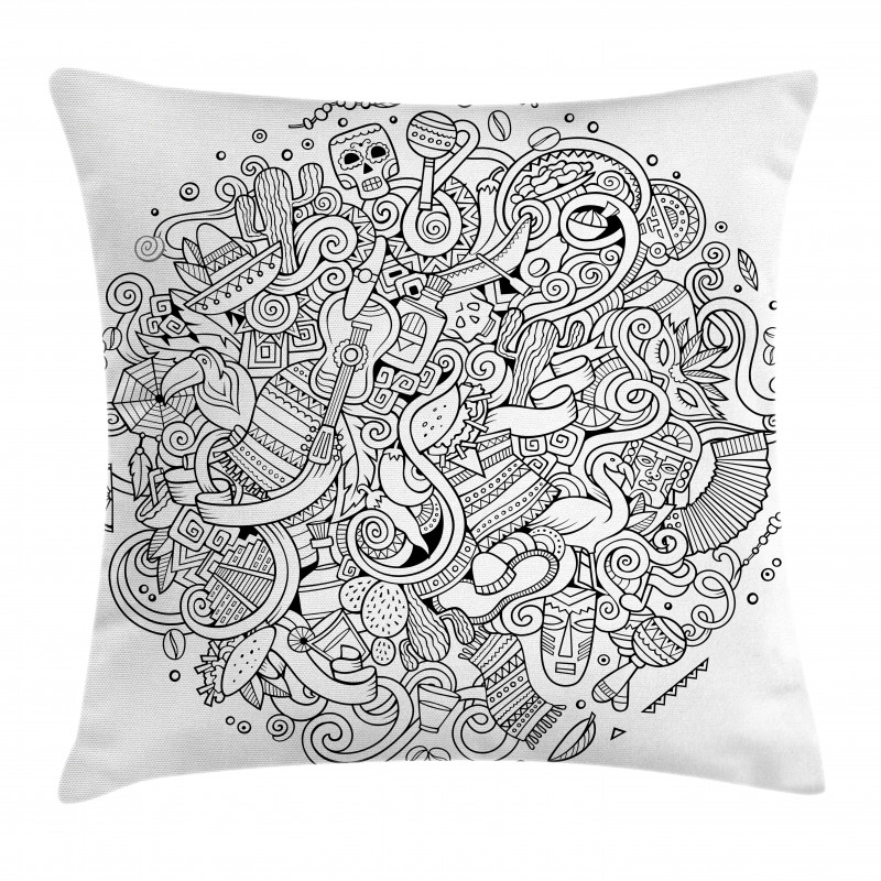 Latin American Culture Art Pillow Cover