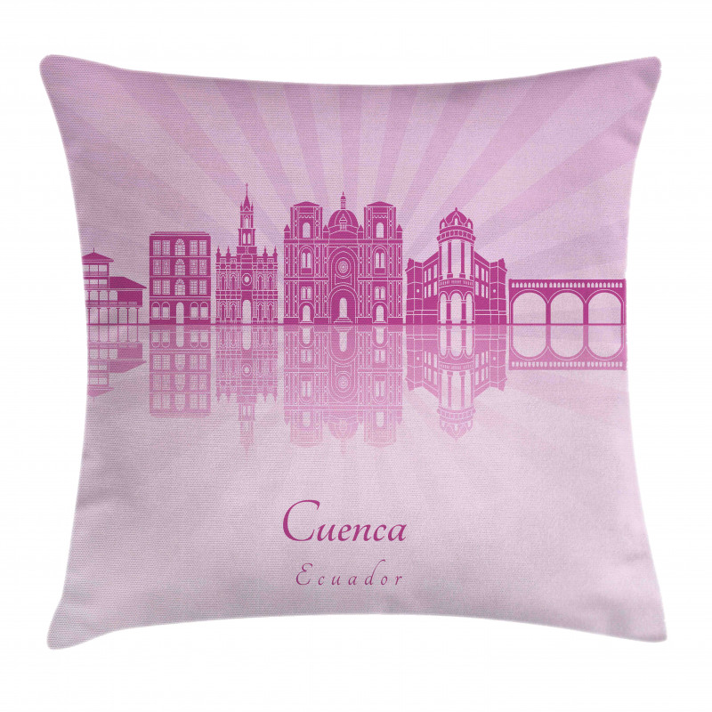 Cuenca City Skyline Travel Pillow Cover