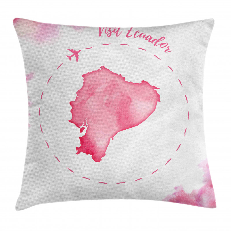 Map with Plane Pillow Cover