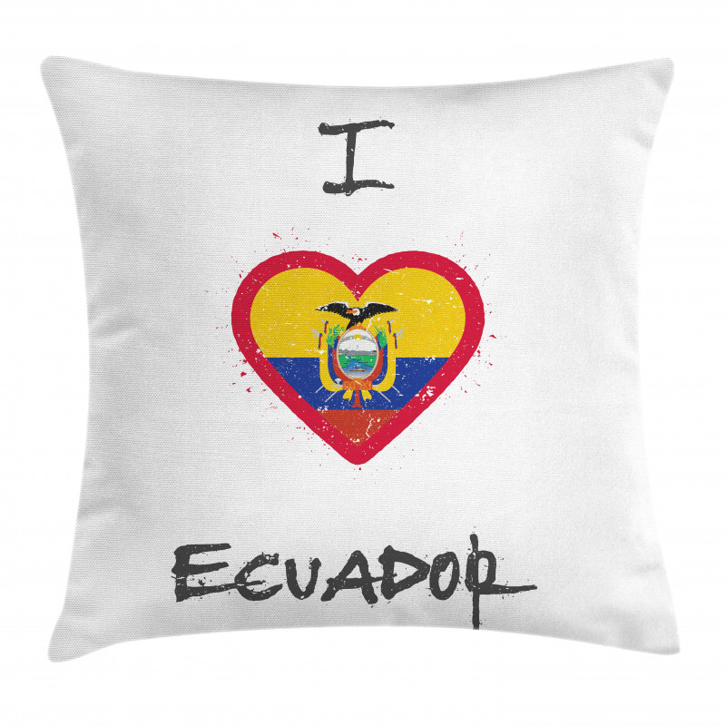 I Love Ecuador Heart Flag Pillow Cover