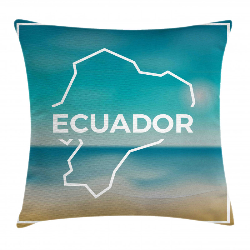 White Frame Blurred Beach Pillow Cover