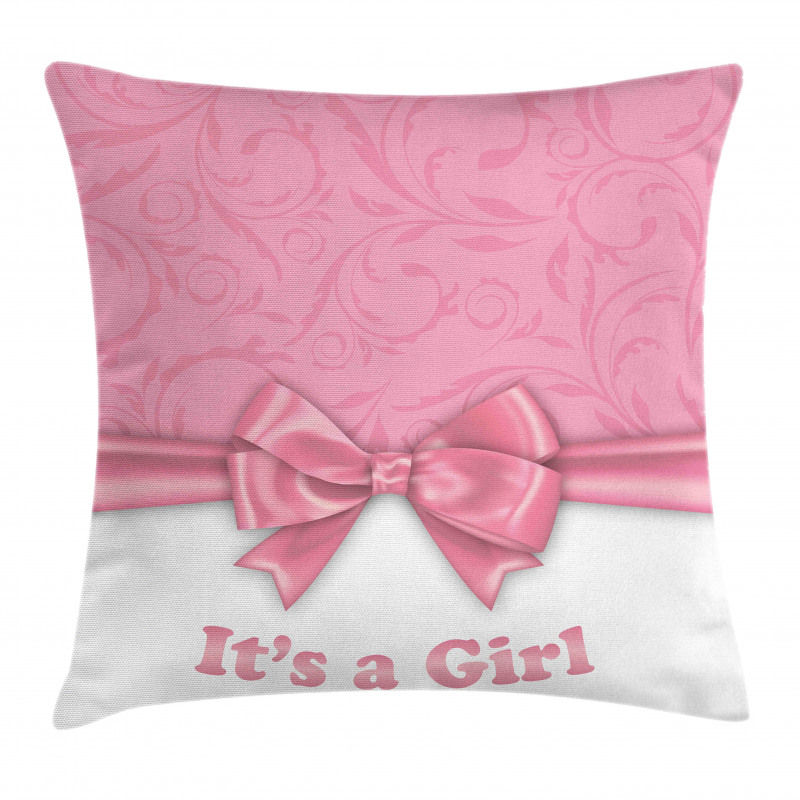 Its a Girl and Ribbon Pillow Cover