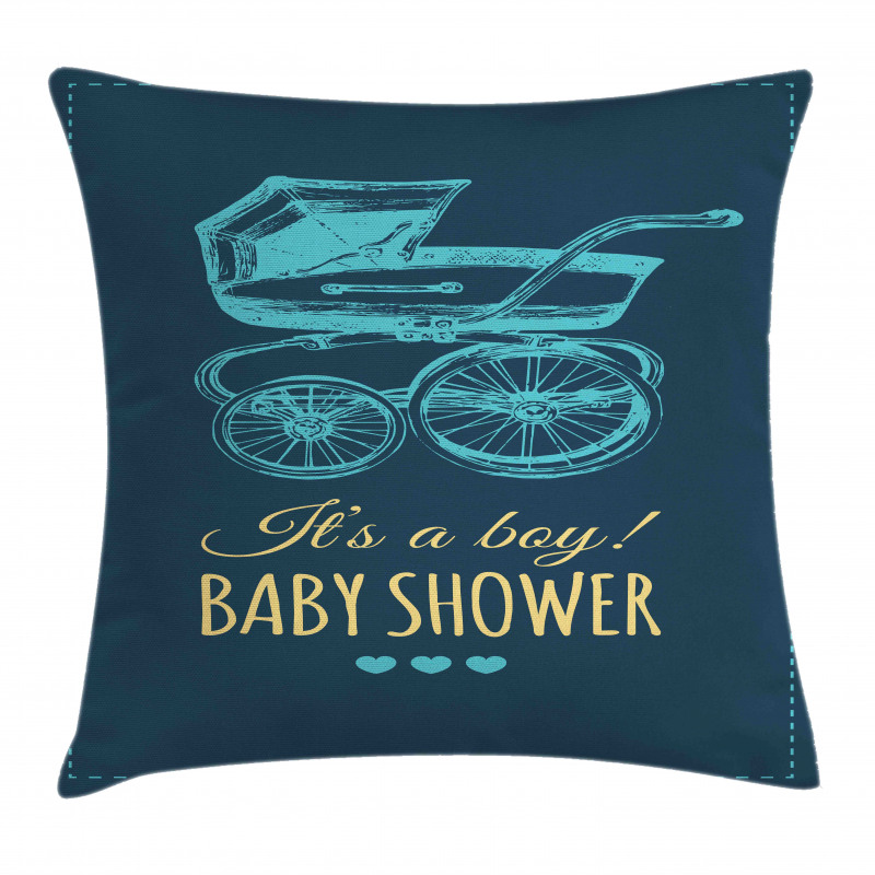 Vintage Boy Stroller Pillow Cover