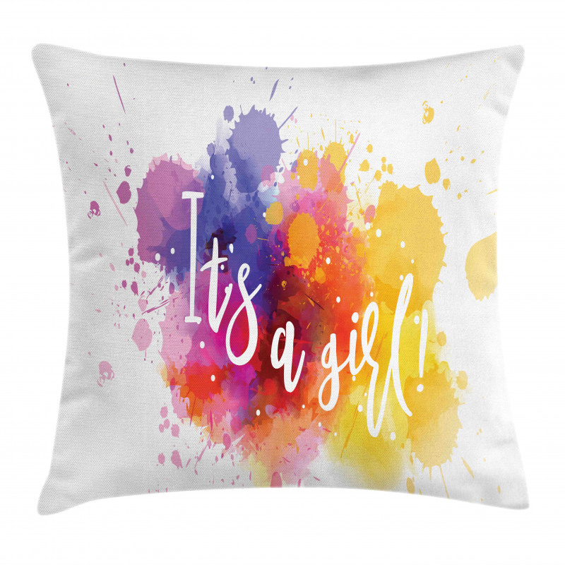 Paint Drops Baby Girl Pillow Cover