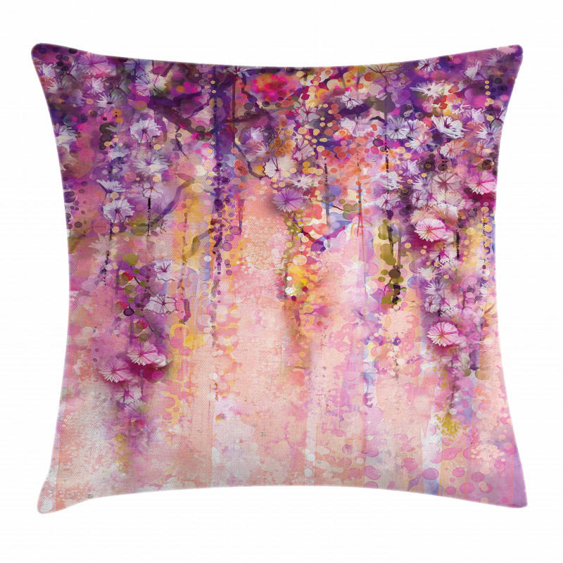 Watercolor Wisteria Blooms Pillow Cover
