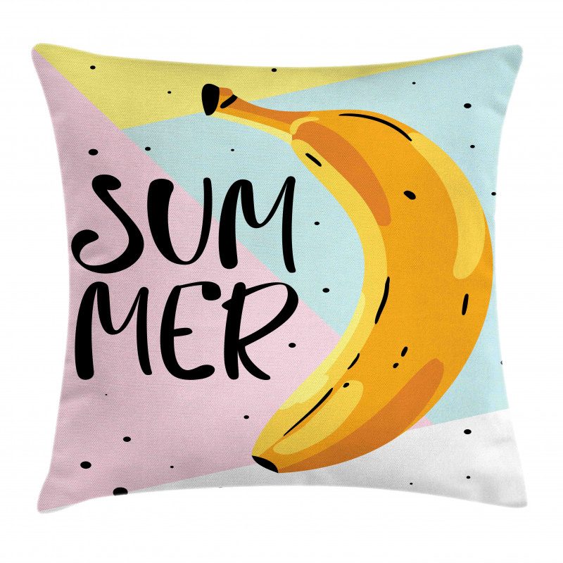 Banana on Pastel Geometric Pillow Cover