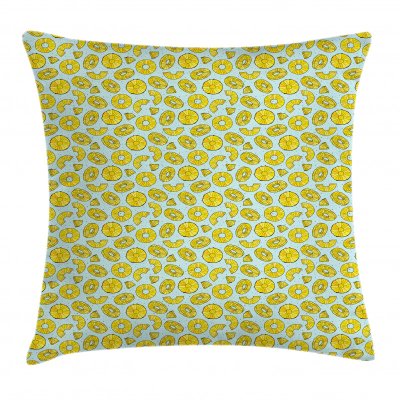 Round Slices of Pineapple Pillow Cover