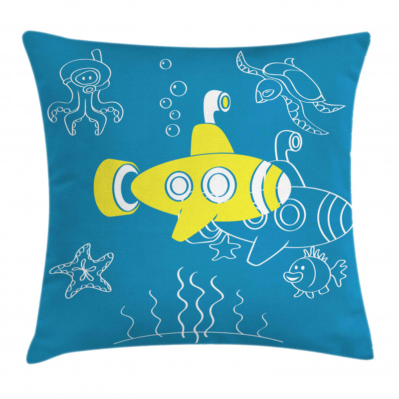 Kids Cartoon Underwater Pillow Cover