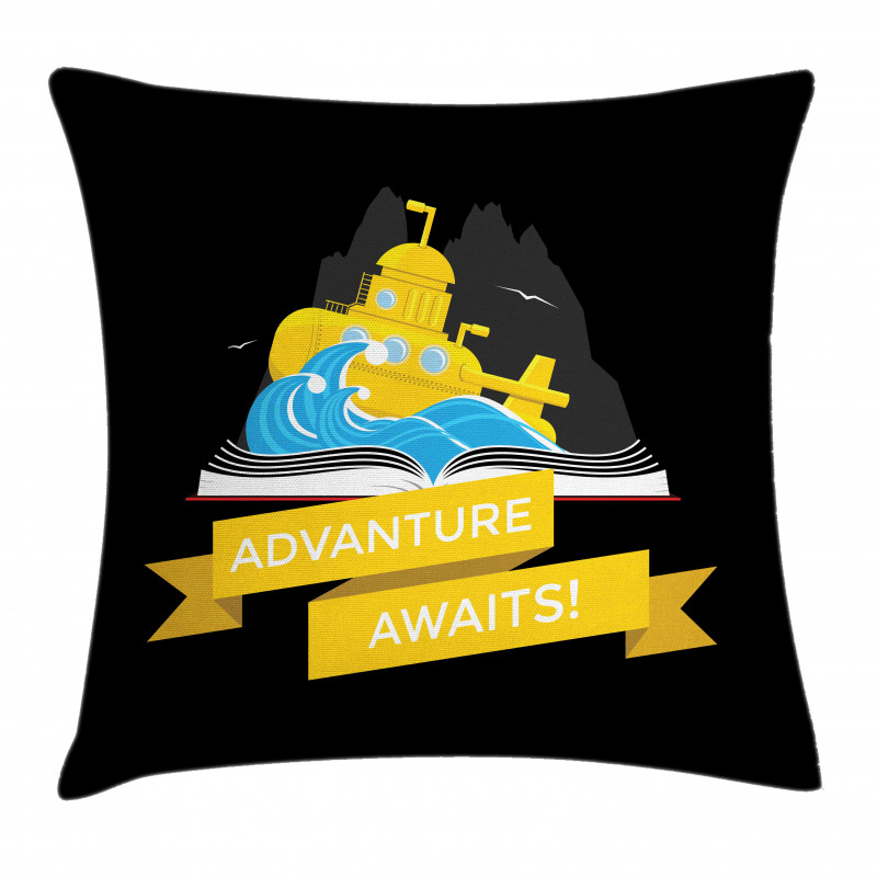 Adventure Awaits Book Pillow Cover