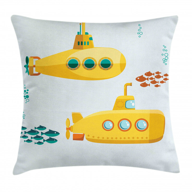 Undersea Periscope Fish Pillow Cover