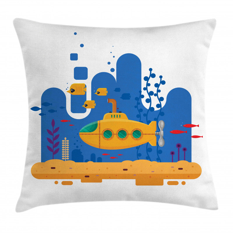 Periscope Fish and Reefs Pillow Cover