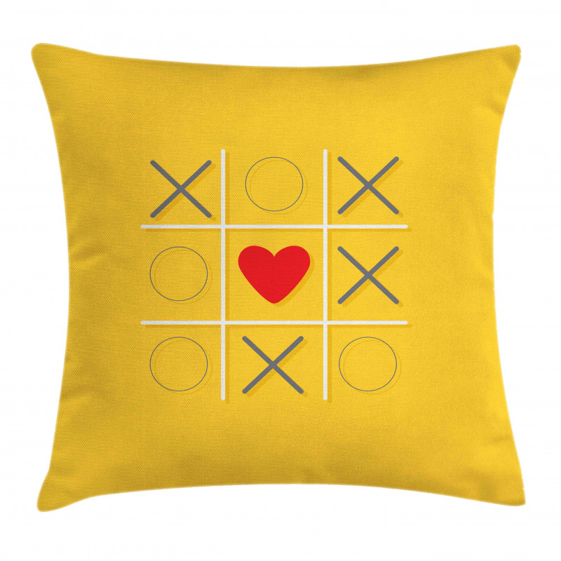 Tic Tac Toe Inspired Love Win Pillow Cover