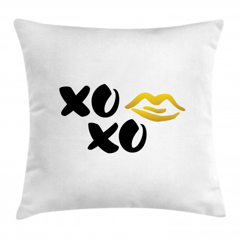 Simple Lettering with Lip Kiss Pillow Cover