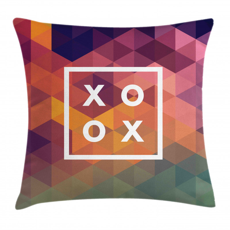 Colorful Geometric Kiss Square Pillow Cover