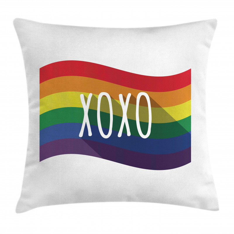 Waving Rainbow Flag Acronym Pillow Cover