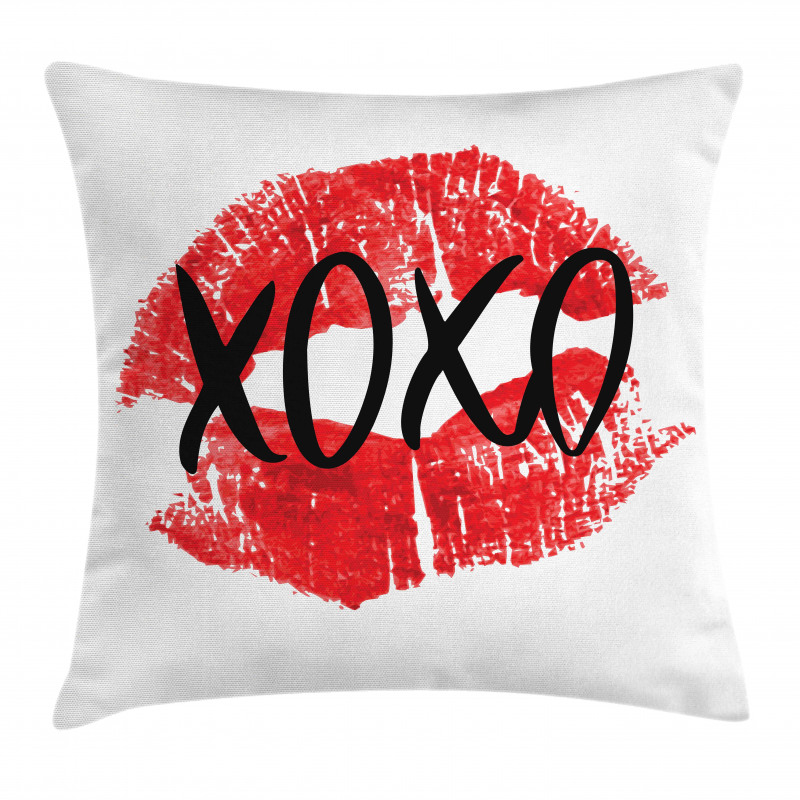 Lips Pattern with Love Kisses Pillow Cover