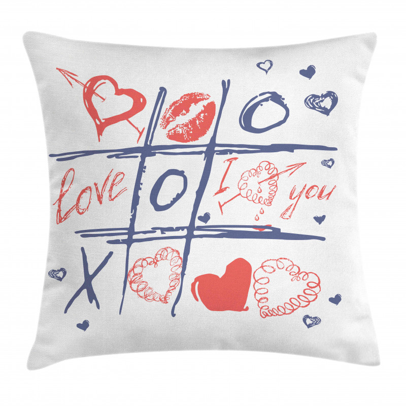 Hearts Lips and I Love You Pillow Cover