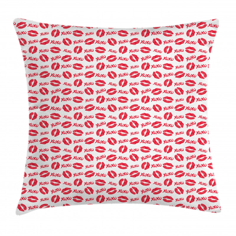 Lipstick Kiss Acronym Pattern Pillow Cover