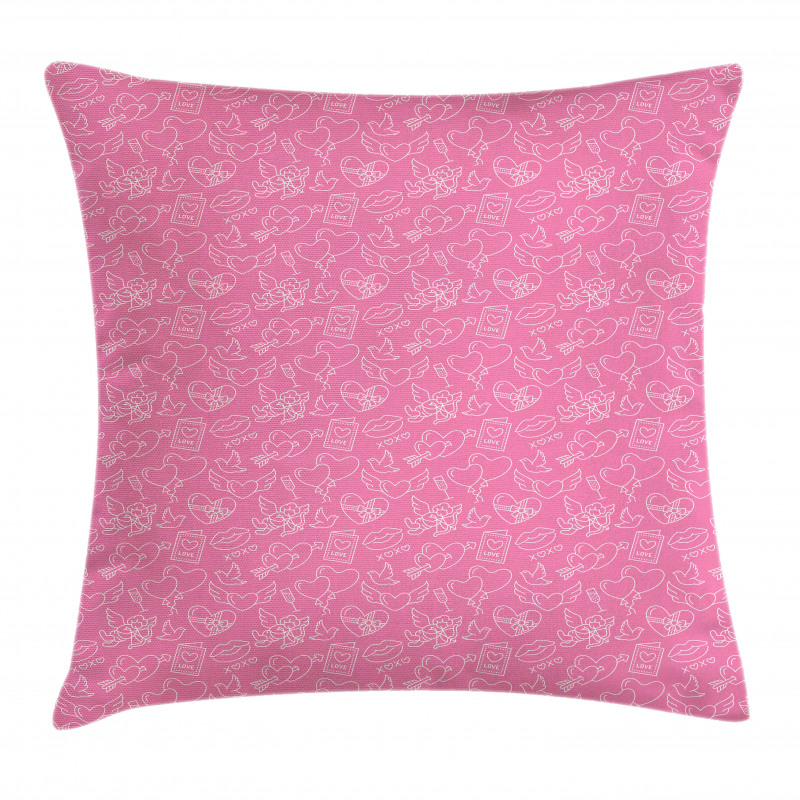 Romantic Celebration Outline Pillow Cover