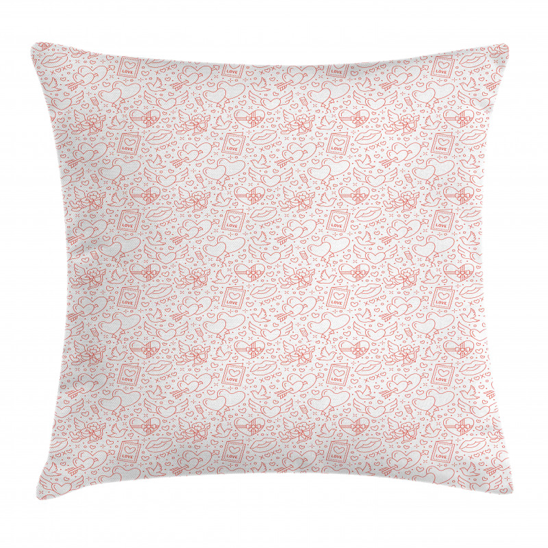 Valentines Day Simple Objects Pillow Cover