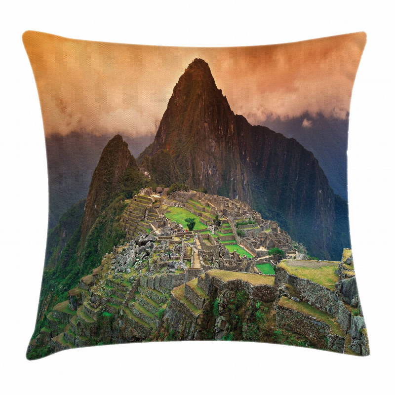 Machu Picchu Ruins Photo Pillow Cover