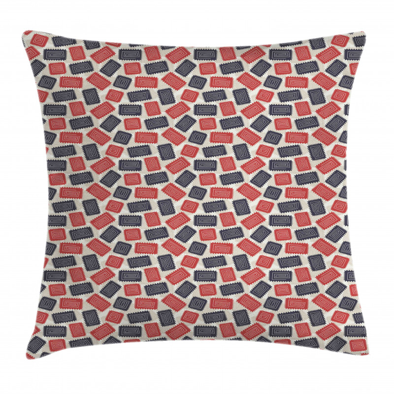 Spirals Jagged Rectangles Pillow Cover