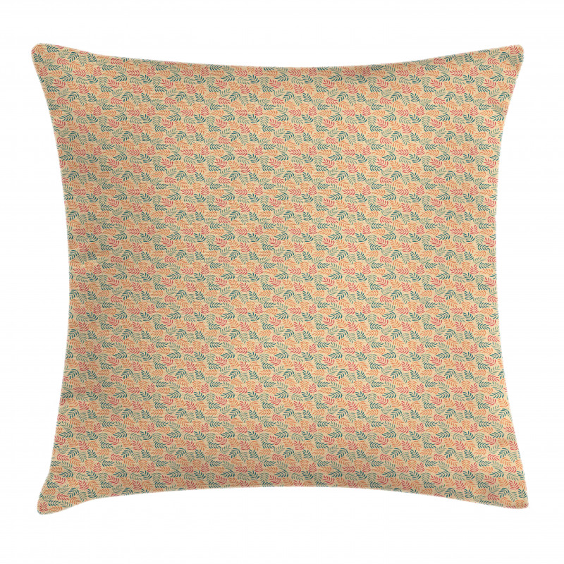 Pastel Colorful Leaves Pillow Cover