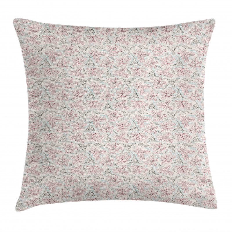 Pastel Design Tulip Flowers Pillow Cover