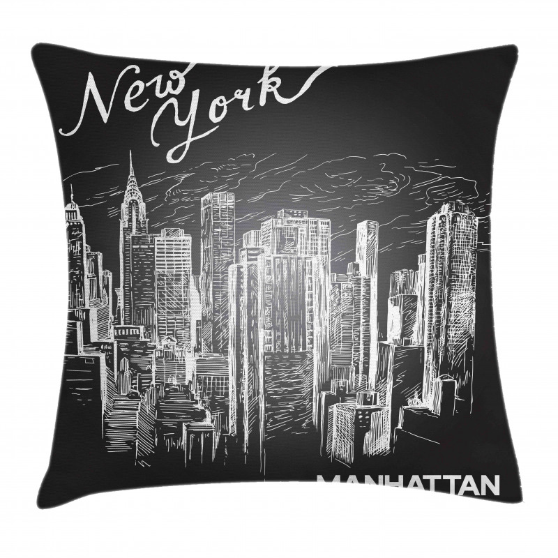 New York Manhattan Skyscrapers Pillow Cover