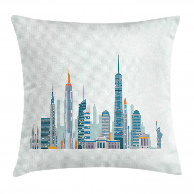 Megacity New York Illustration Pillow Cover