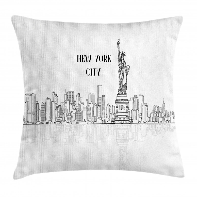 Outline Cityscape New York City Pillow Cover