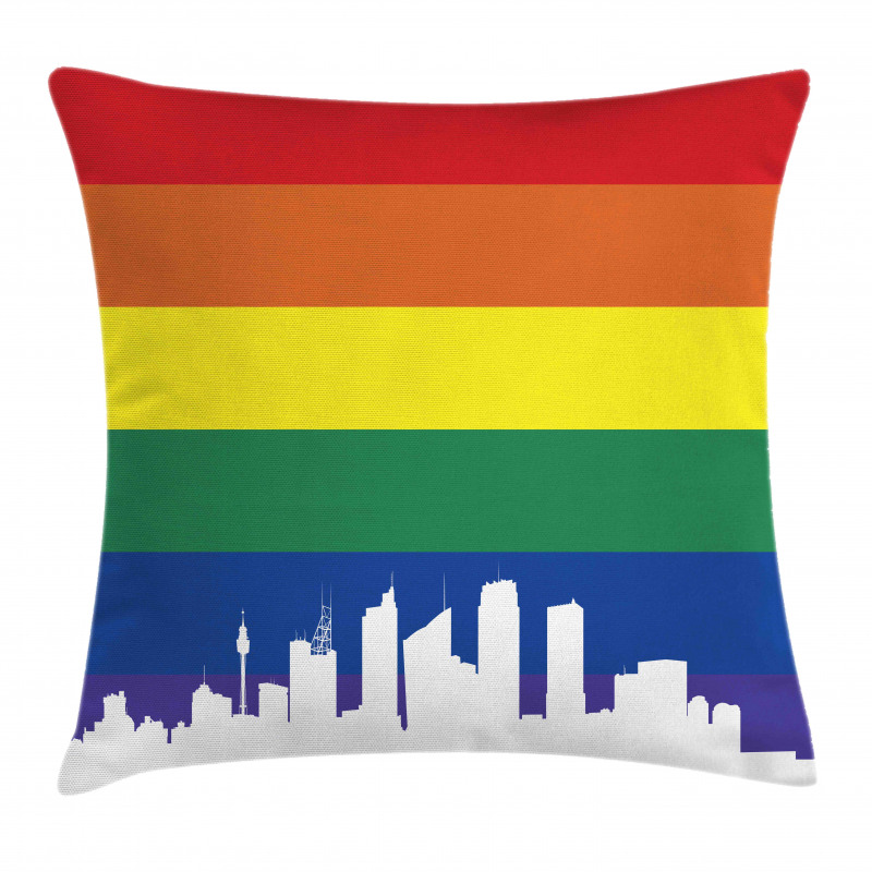 Sydney Buildings Rainbow Flag Pillow Cover