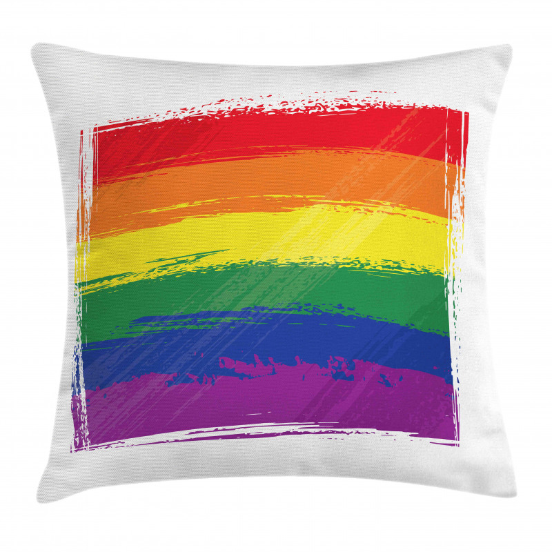 Watercolor Rainbow Flag Love Pillow Cover