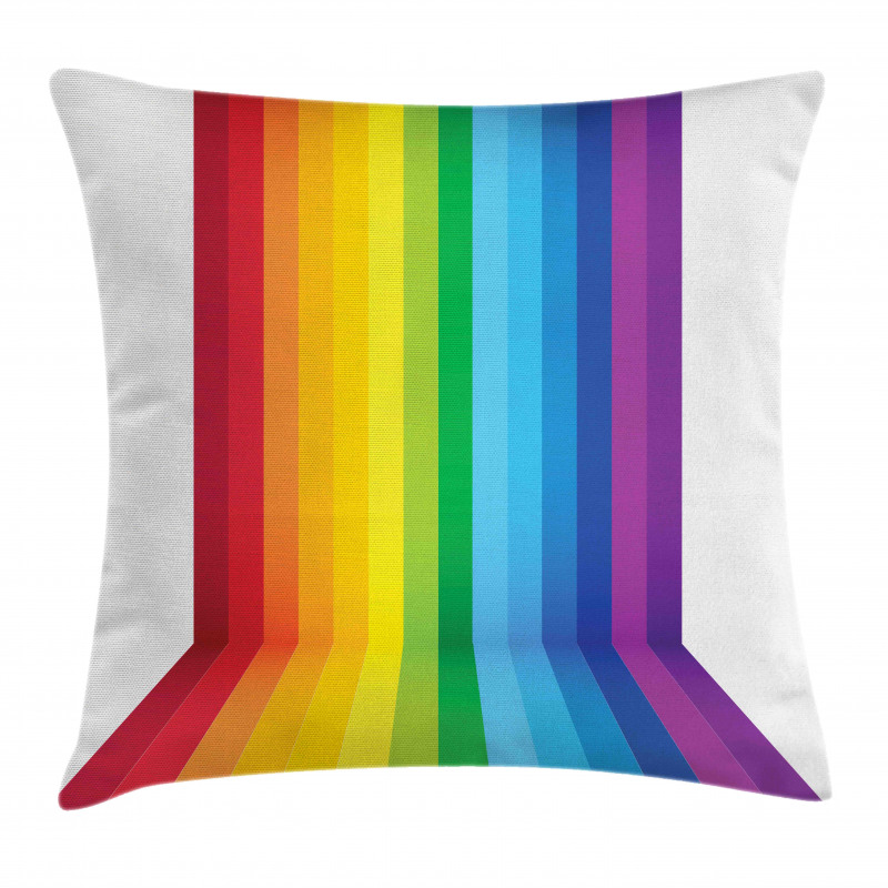 Shade of Rainbow Colors Line Pillow Cover