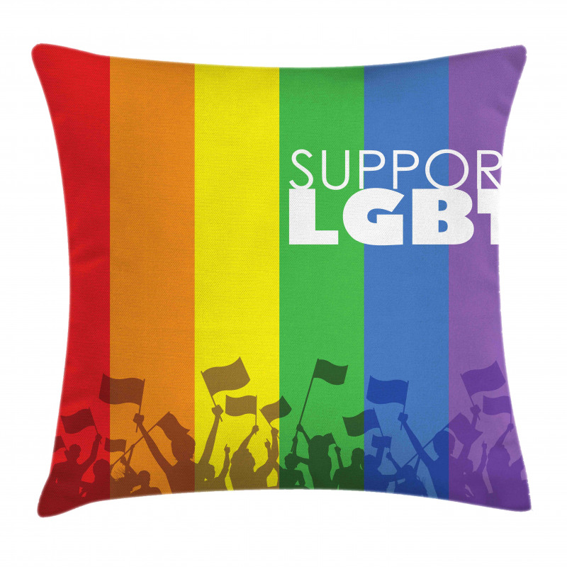 Support LGBT Celebration Flag Pillow Cover