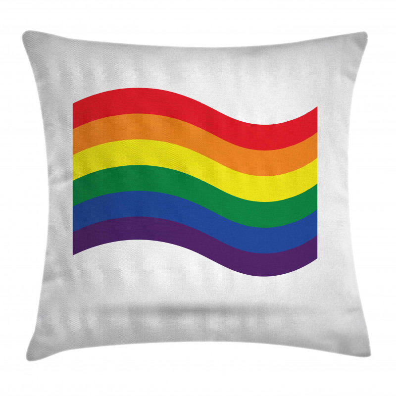 Waving Gay Flag Illustration Pillow Cover