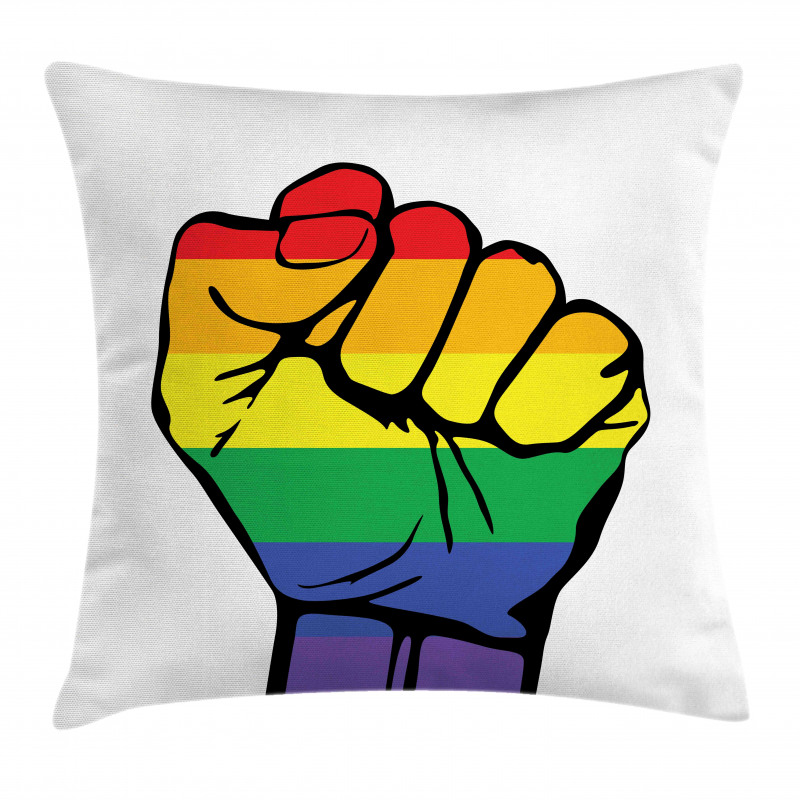 Gay Rights Rainbow Fist LQBT Pillow Cover