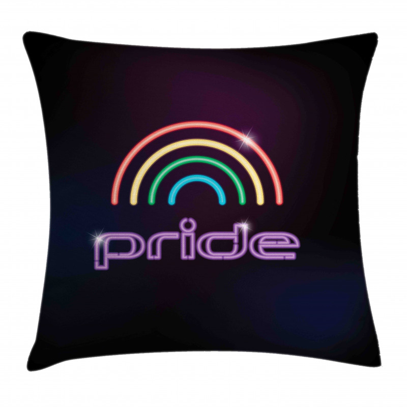 Neon Lamb Look Rainbow Lines Pillow Cover