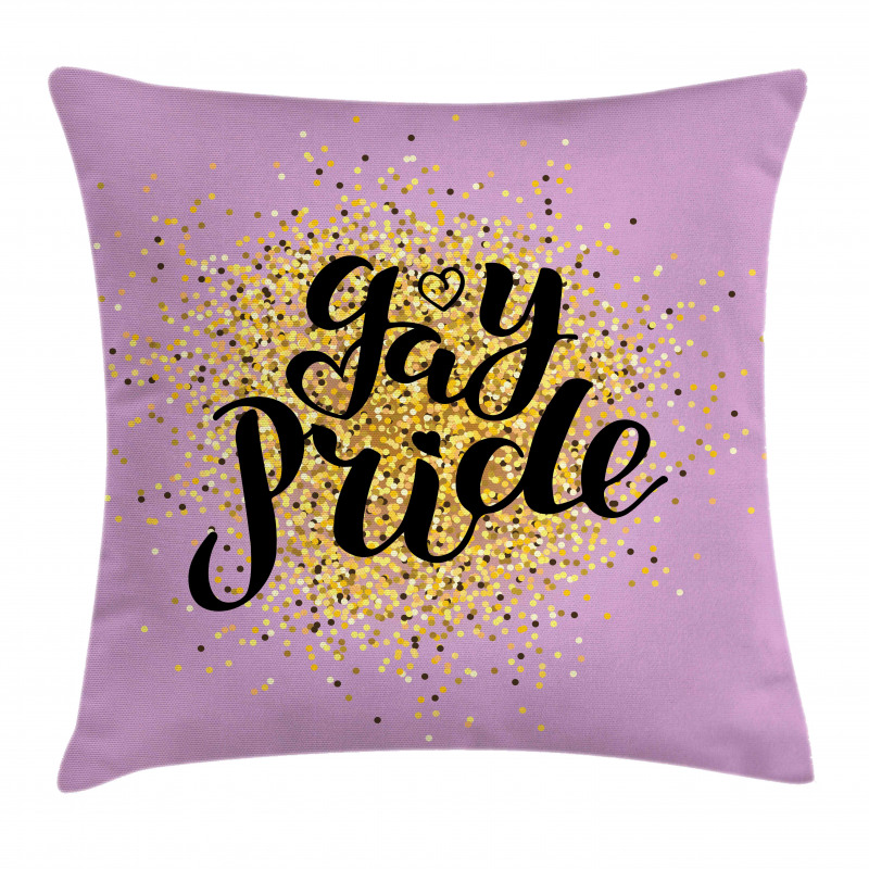 Gay Pride Dots on Lilac Pillow Cover