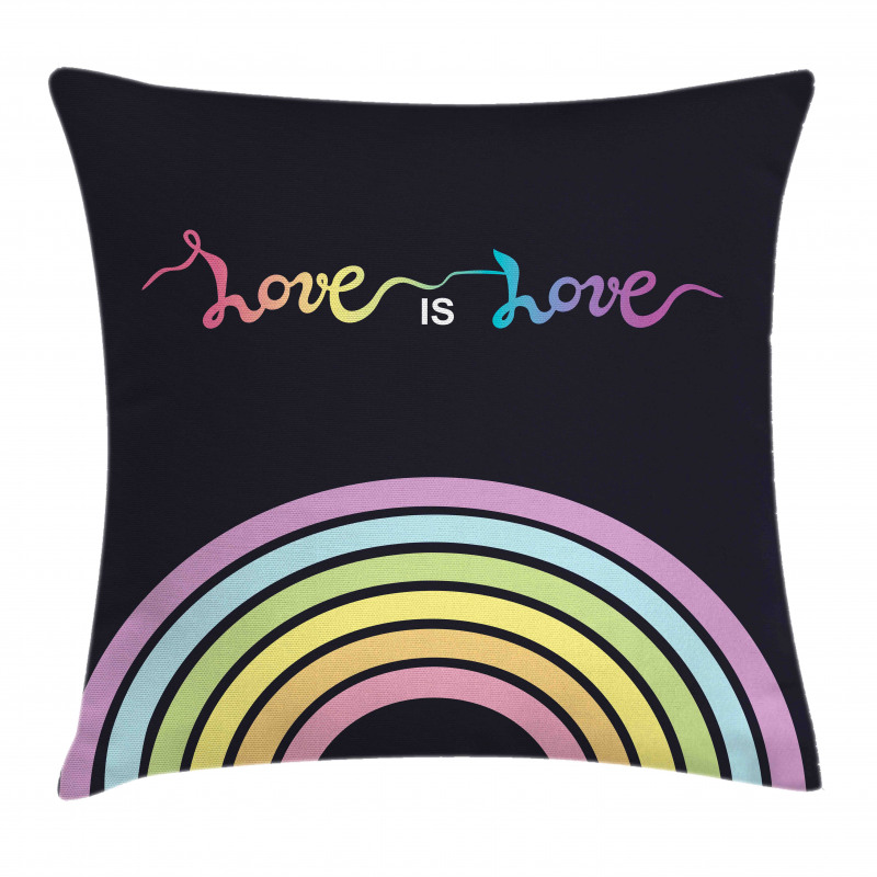 Love is Love Rainbow Lines Pillow Cover