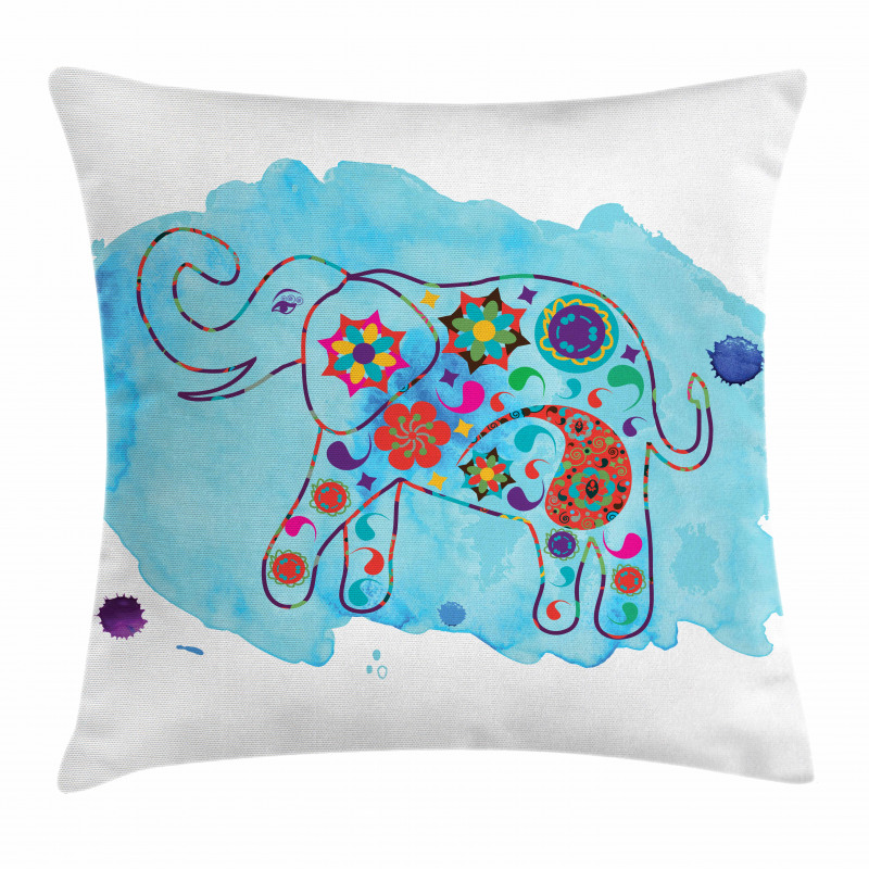 Thailand Elephant Paisley Pillow Cover