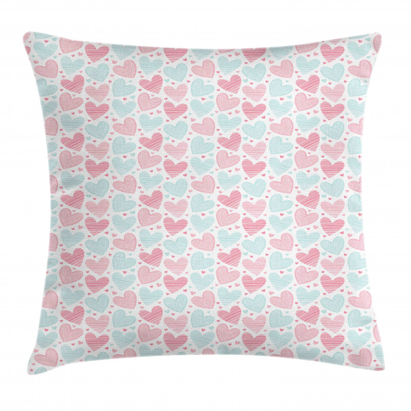 Swirling and Striped Hearts Pillow Cover