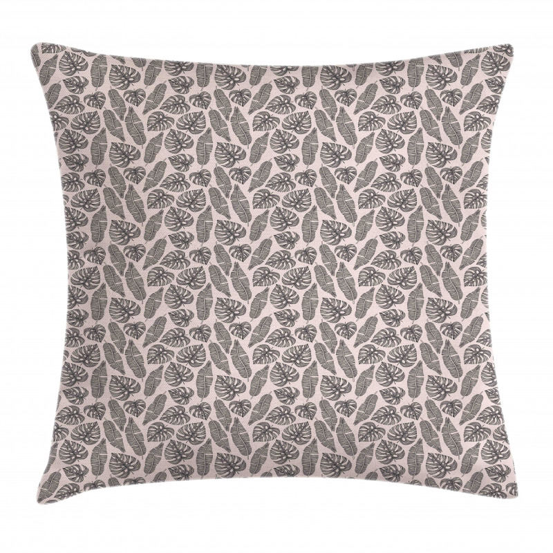 Exotic Palm Leaves Pastel Pillow Cover