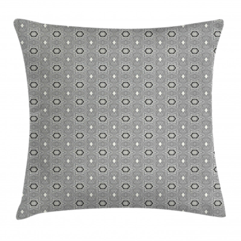 Floral Hatched Motifs Pillow Cover